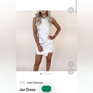 100% Polyester - Size M - white halter neck dress - from Indie Collection